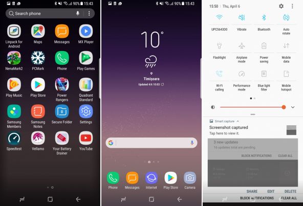 Interfață grafică Samsung Galaxy S8 (Samsung Experience)