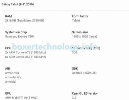 Samsung Galaxy Tab A 8.4 2020