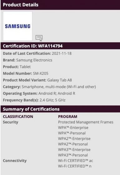 Tab A8 2021