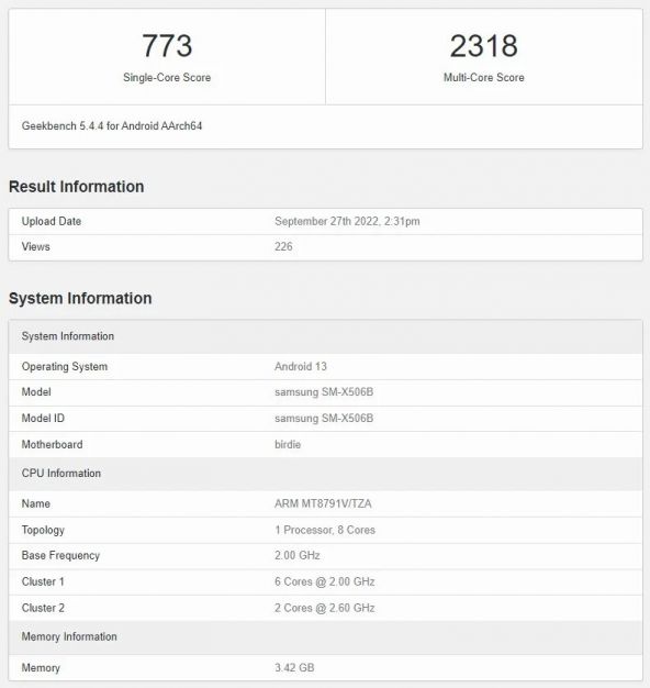 Samsung Galaxy Tab S8 FE
