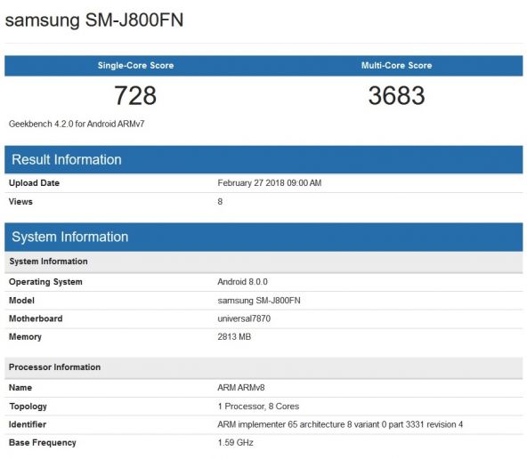 Samsung Galaxy J3 (2018)