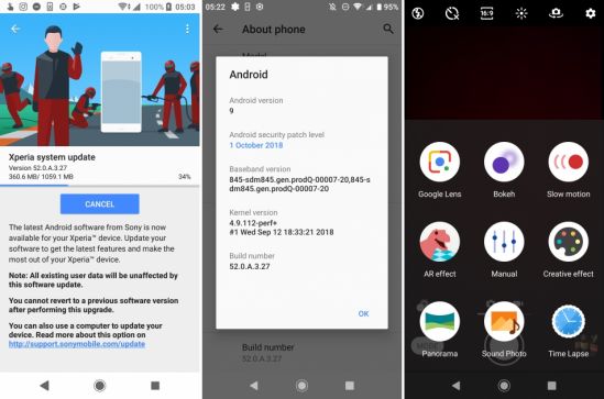 Xperia XZ2 Android Pie
