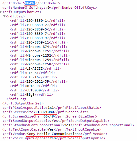 Noi modele Sony Xperia apar listate sub formă de profiluri UAProf, cu rezoluţii Full HD+