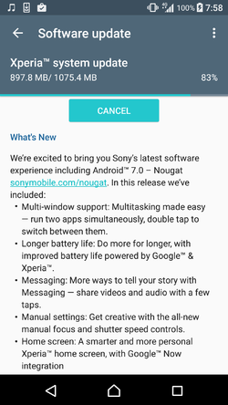 Update Sony Xperia XZ