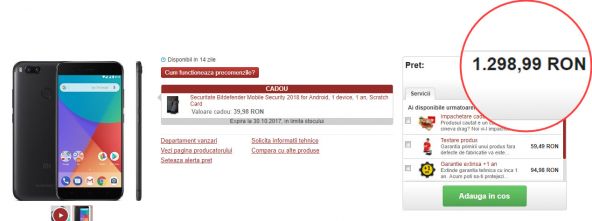 Xiaomi Mi A1 ajunge în România la cost rezonabil la PCGarage.ro (oficial); Telefon cu Android stock şi cameră duală