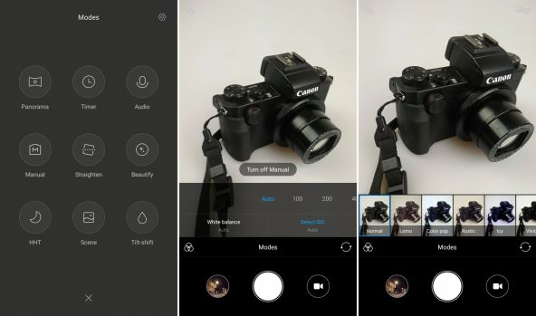 Interfata grafica camera Xiaomi Redmi 4
