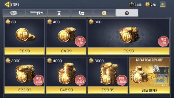 In game purchases