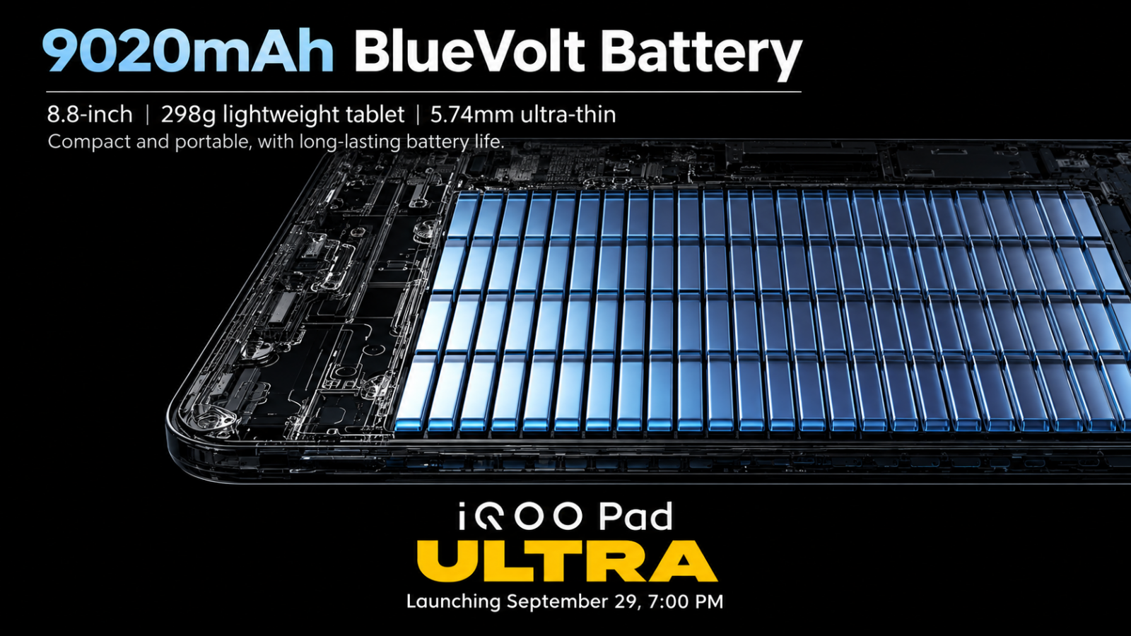 iQOO Pad Ultra pune 9.020 mAh într-un corp de 5,74 mm și 298 g; Avem specificațiile înainte de lansare