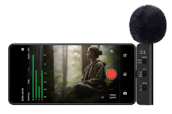 Sony ECM-AX10 transformă telefonul într-un recorder de sunet spațial pentru concerte și vloguri