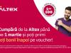 Altex le oferă clienţilor toţi banii înapoi pe vouchere pentru cumpărăturile din campania "1 din 100 cumpărături este câştigător"