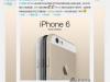 O imagine cu iPhone 6 e postata de către China Telecom pe Weibo