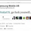 Samsung nu se sfiește să zică "f*ck you Nokia" pe Twitter; Nokia răspunde cu un Înlocuitor pentru Galaxy S4 cel ars