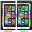 Nokia Lumia 830 randat lângă Nokia Lumia 930 pentru a ne face o idee cu privire la dimensiunile sale