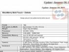 BlackBerry Bold Touch vine cu procesor de 1.2GHz, design neimpresionant...