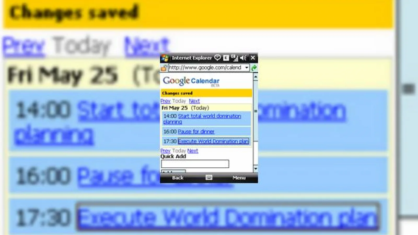 Google Calendar pentru telefonul mobil