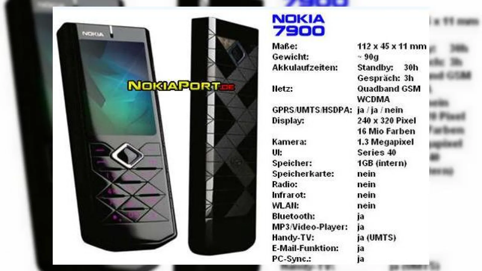 Nokia 7900 â€“ versiunea 3G a lui 7500?