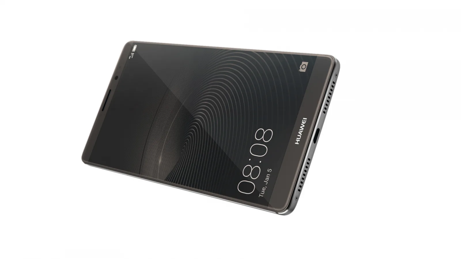 Huawei Mate 9 este fotografiat într-o carcasă de protecție; camera foto duală este vizibilă totuși
