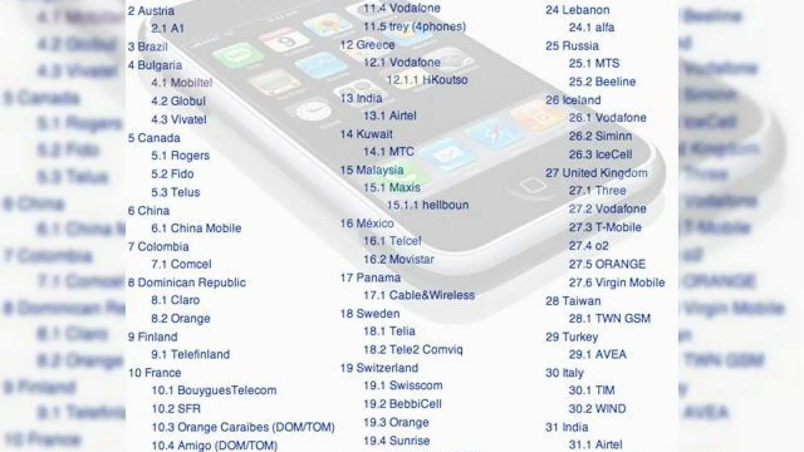 iPhone, acum deblocat pentru 32 de tari si 69 de operatori