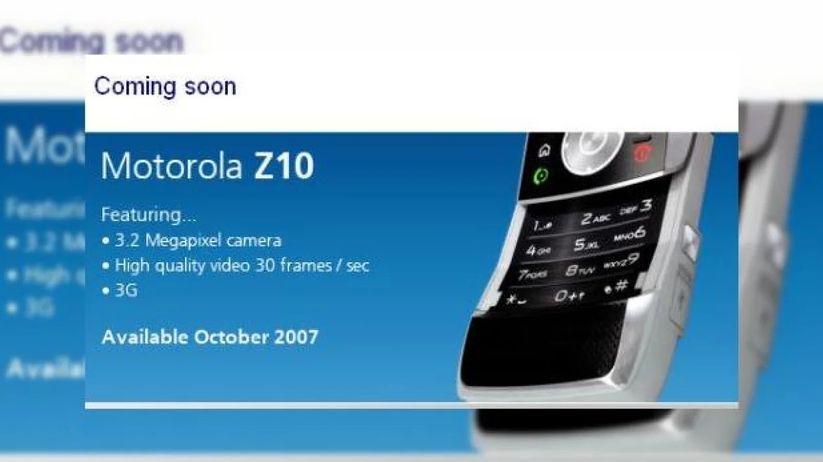 Motorola Z10, succesorul lui Z8