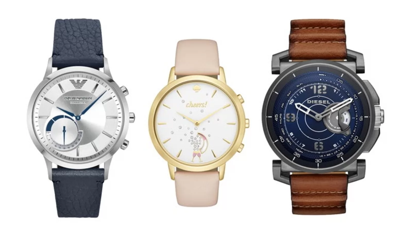 Fossil anunță lansarea a 3 noi ceasuri hibrid ce oferă funcții smart la pachet; acestea sunt Diesel, Kate Spade și Emporio Armani