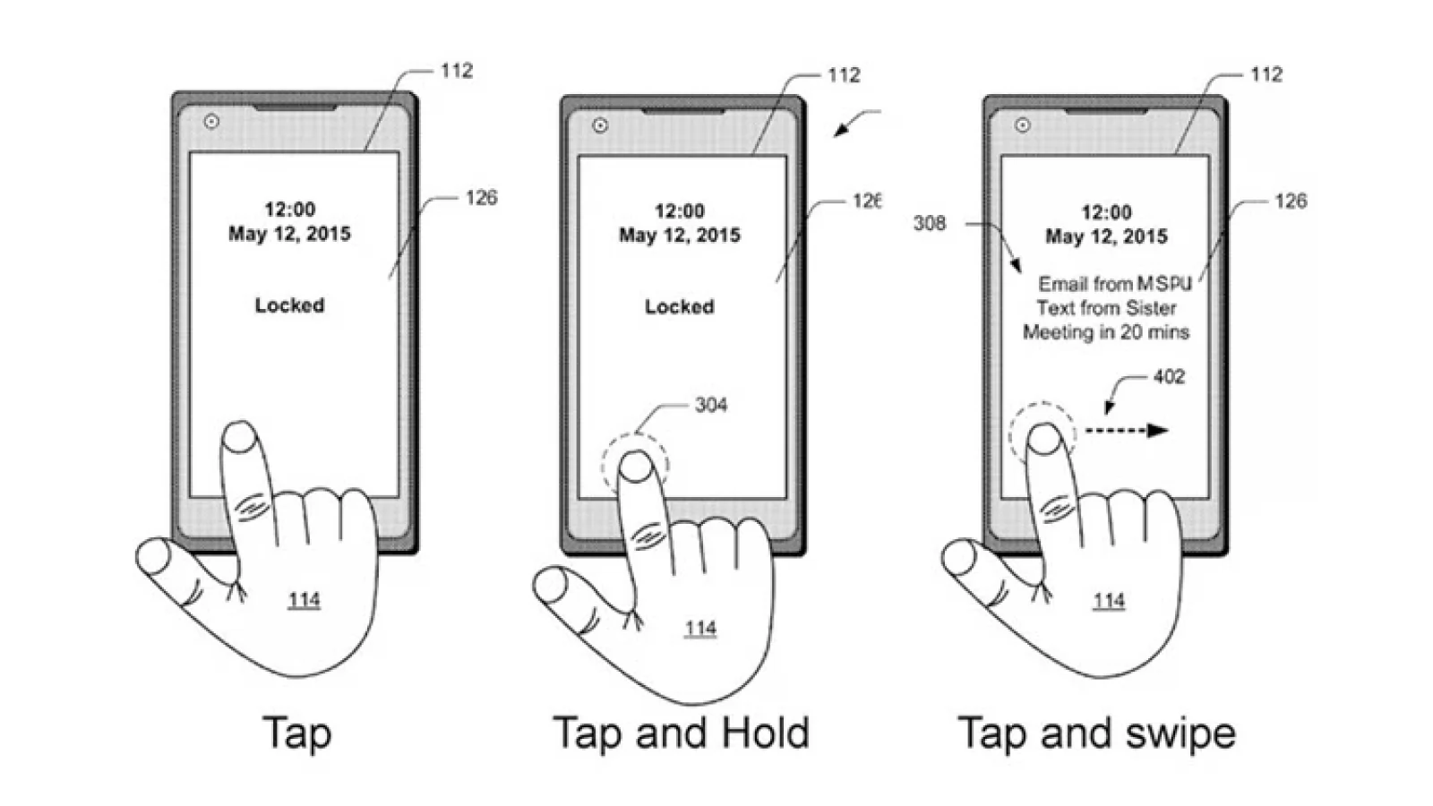 Microsoft are un brevet pentru gesturi asociate scanner-ului de amprente; aplicația pare a face referire la un modul integrat în display