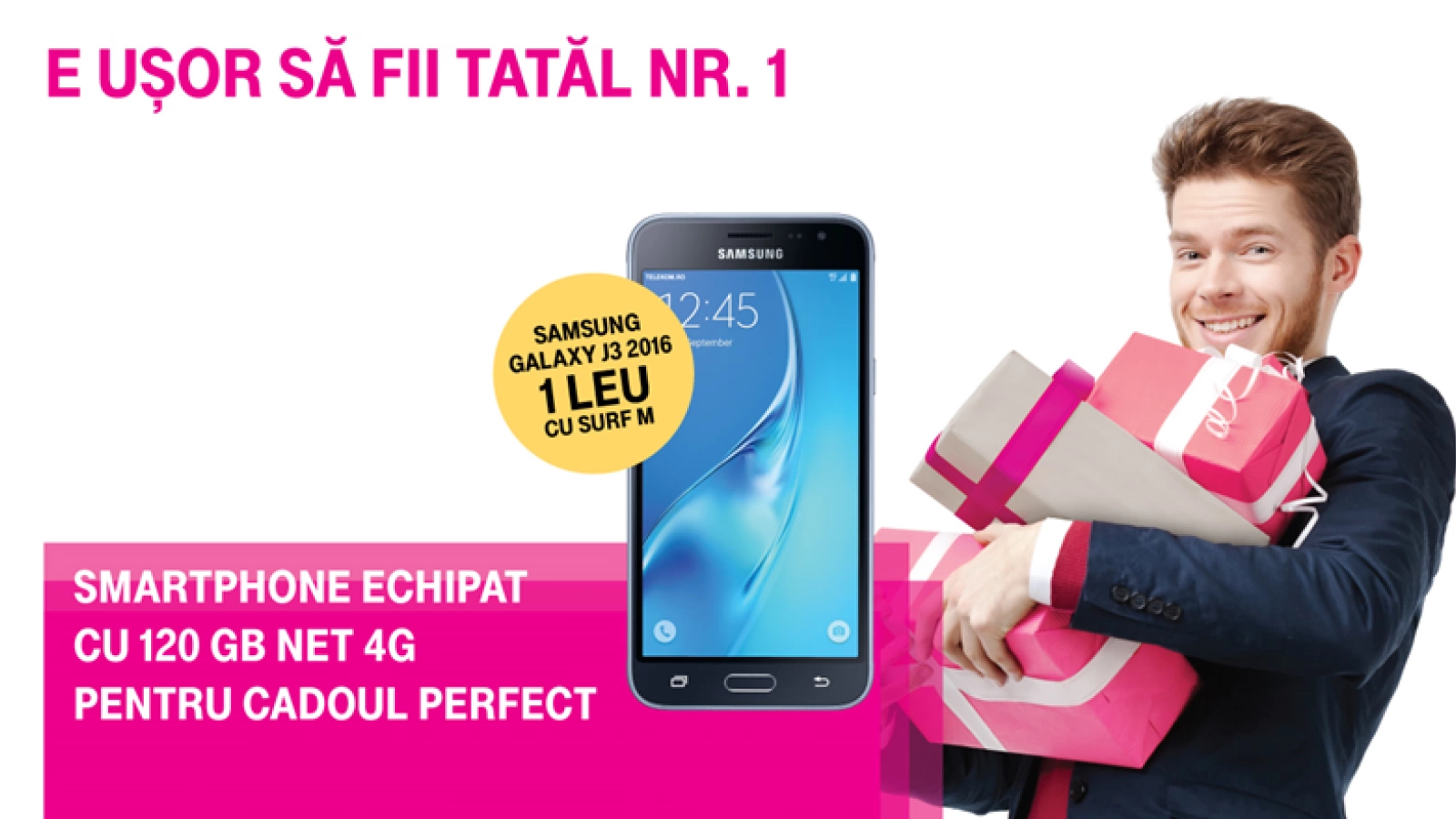 În această primăvară portarea la Telekom vă aduce un smartphone Galaxy J3 (2016) pentru numai 1 leu cu abonamentul Surf M
