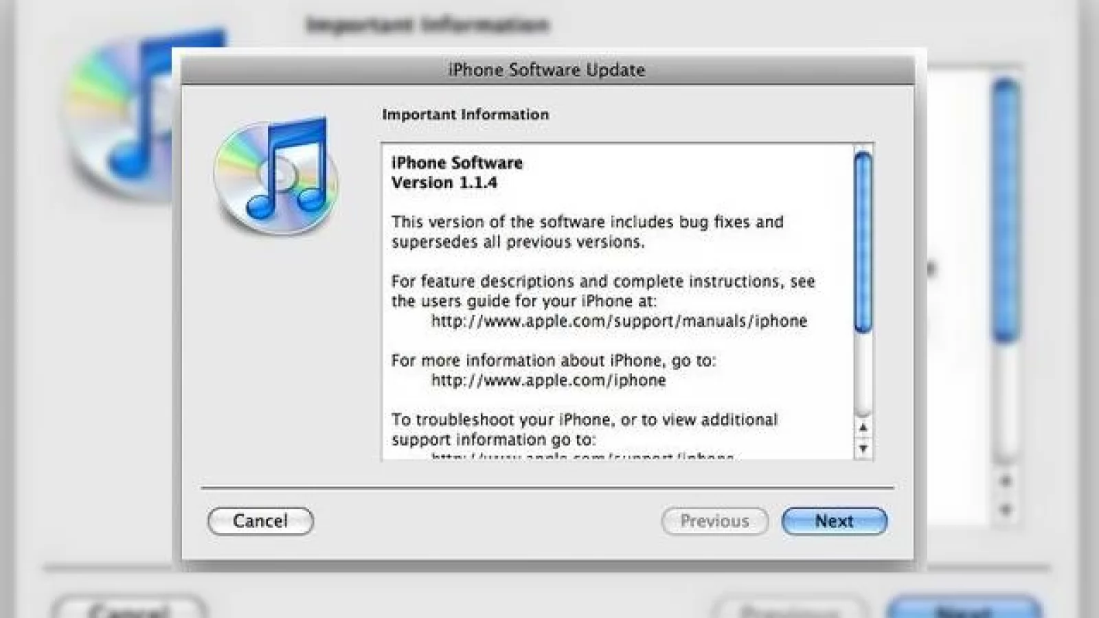 iPhone si iPod Touch beneficiaza de update-ul de firmware 1.1.4