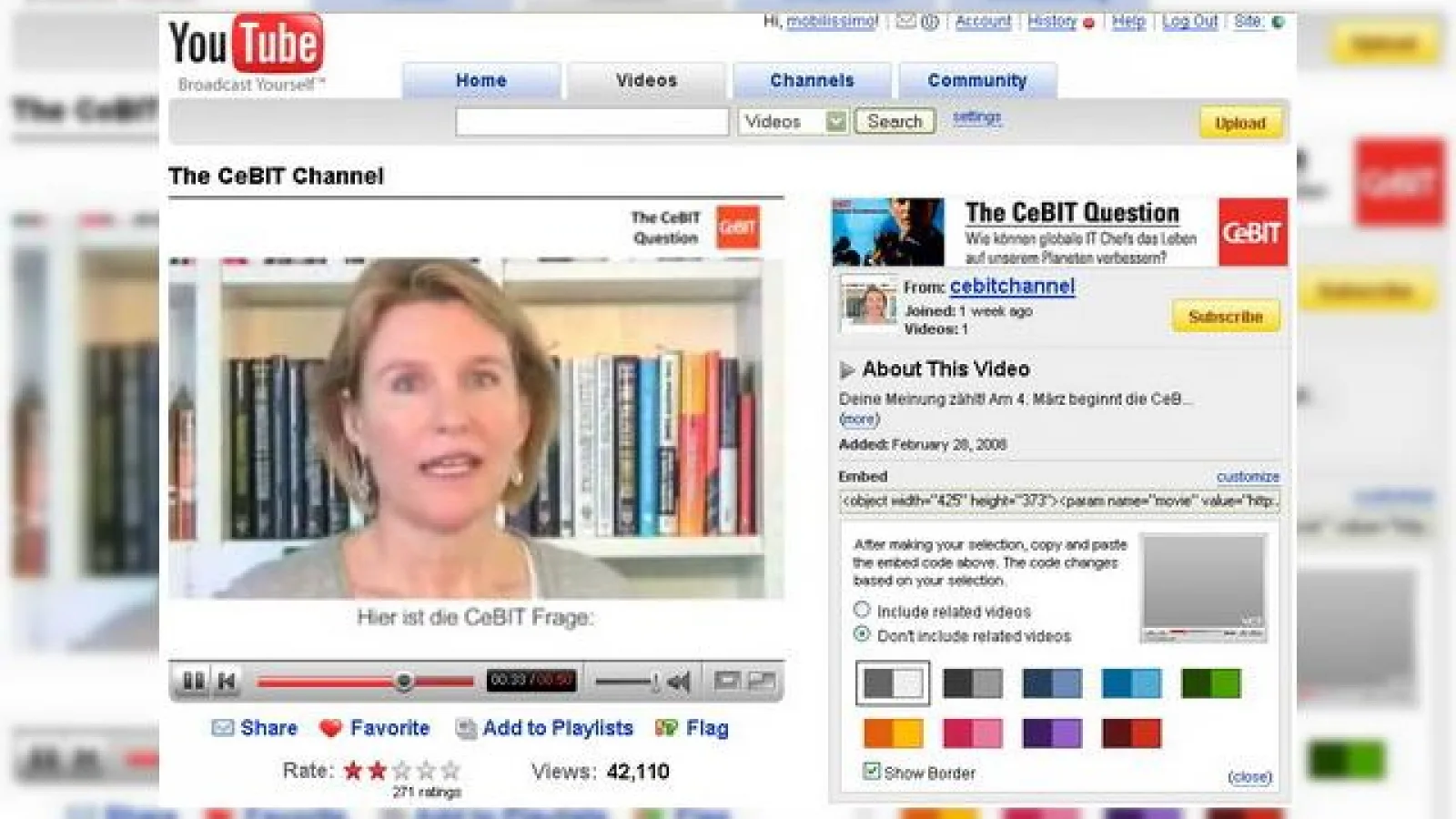 CeBIT 2008 are canal YouTube si iti permite sa pui intrebari liderilor din IT