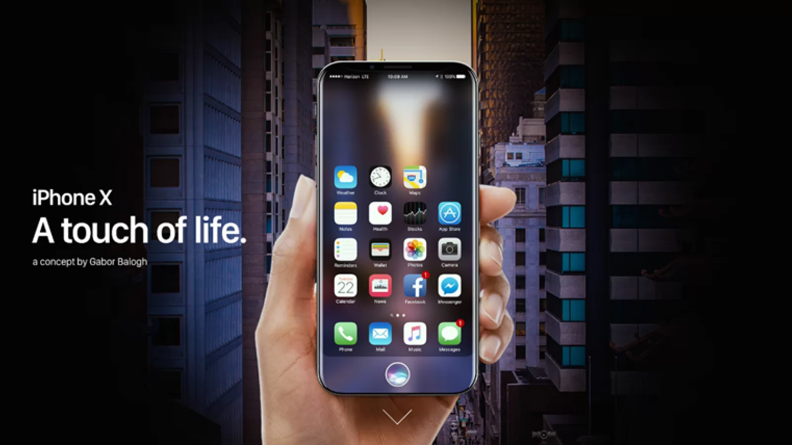 iPhone X e cel mai nou concept iPhone 8 şi arată fantastic; Vine cu un ecran curbat şi butoane touch cu funcții AR