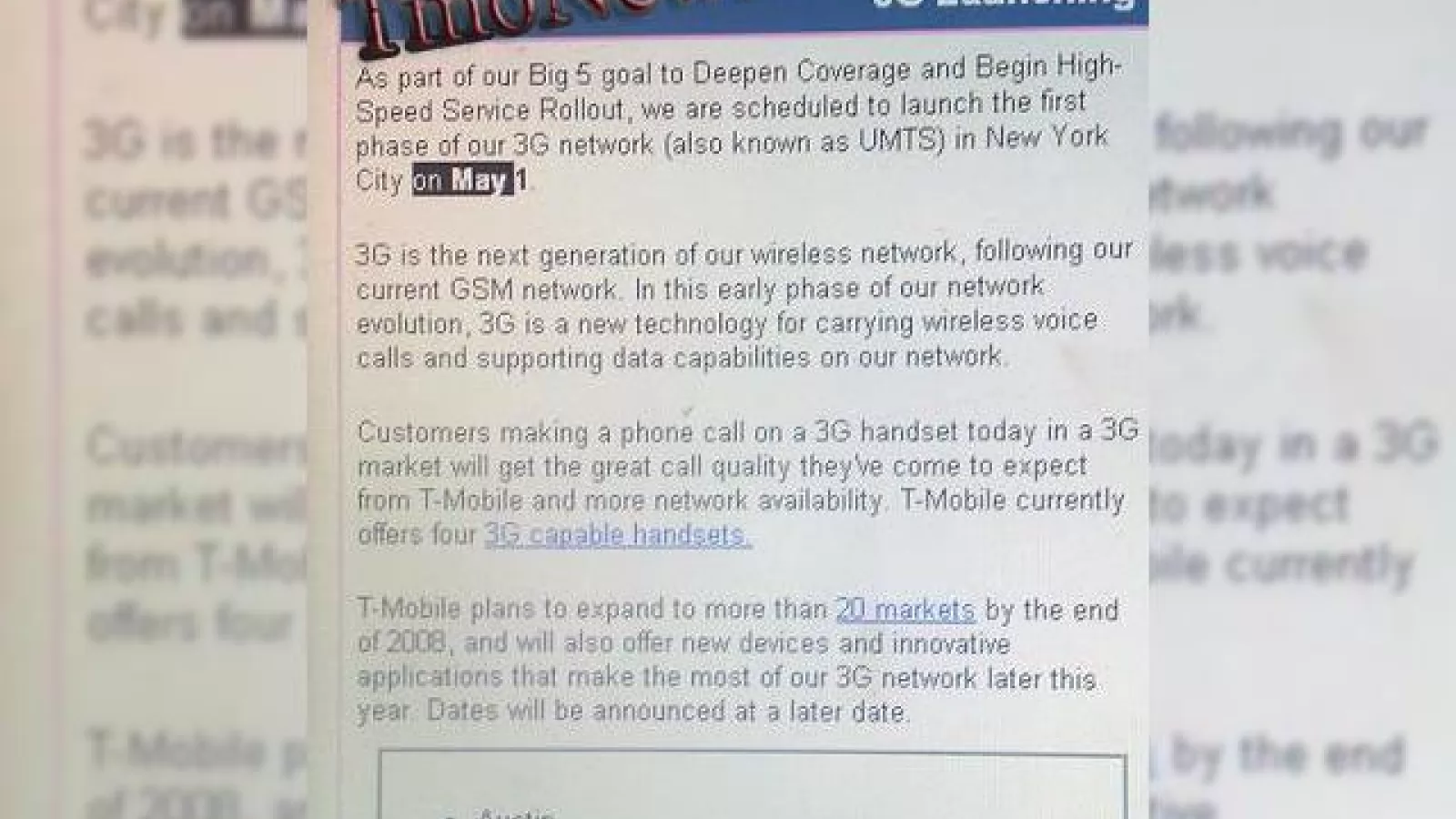 Reteaua 3G T-Mobile se lanseaza de abia astazi