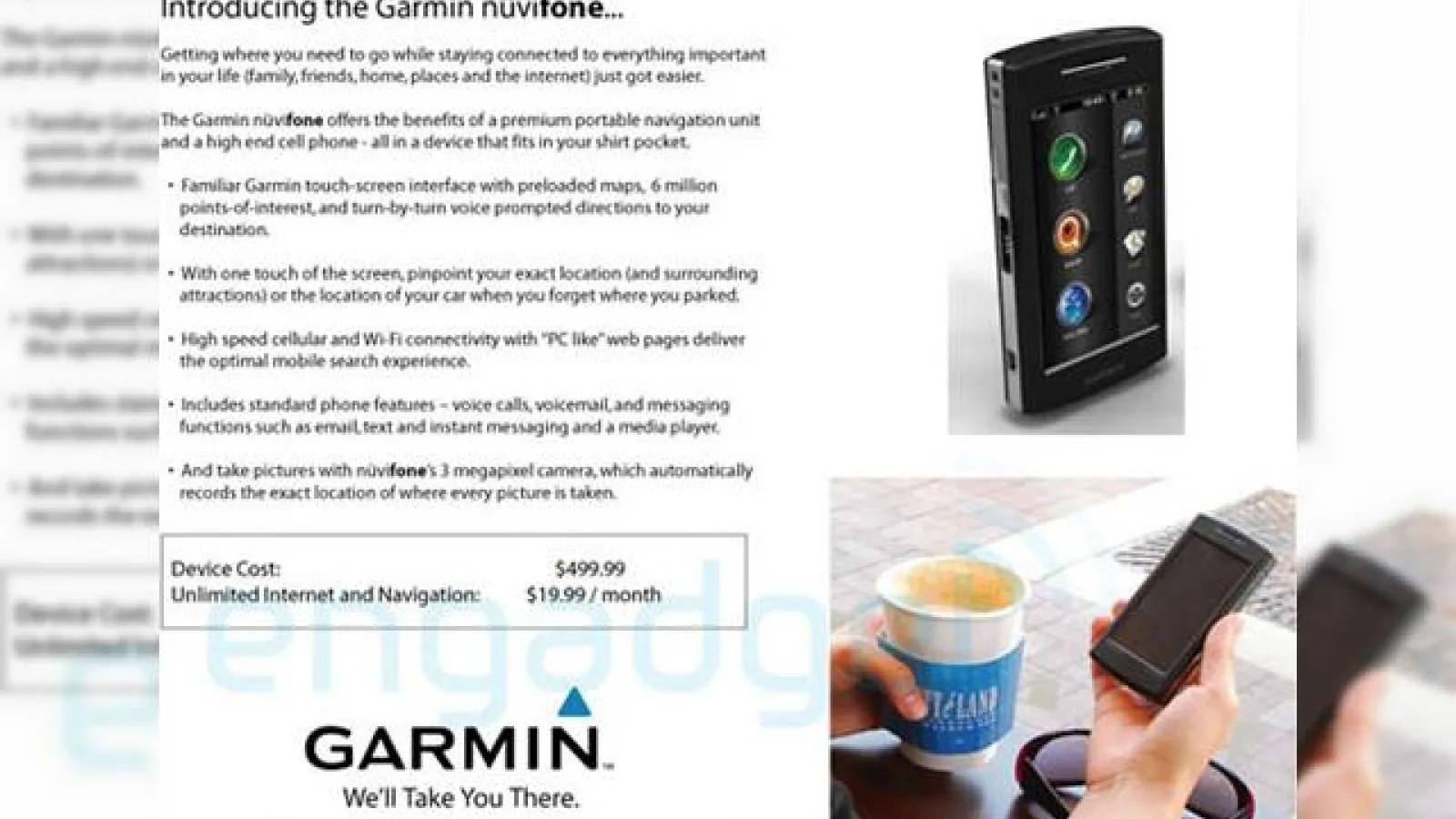 Noi detalii despre telefonul GPS Garmin Nuvifone