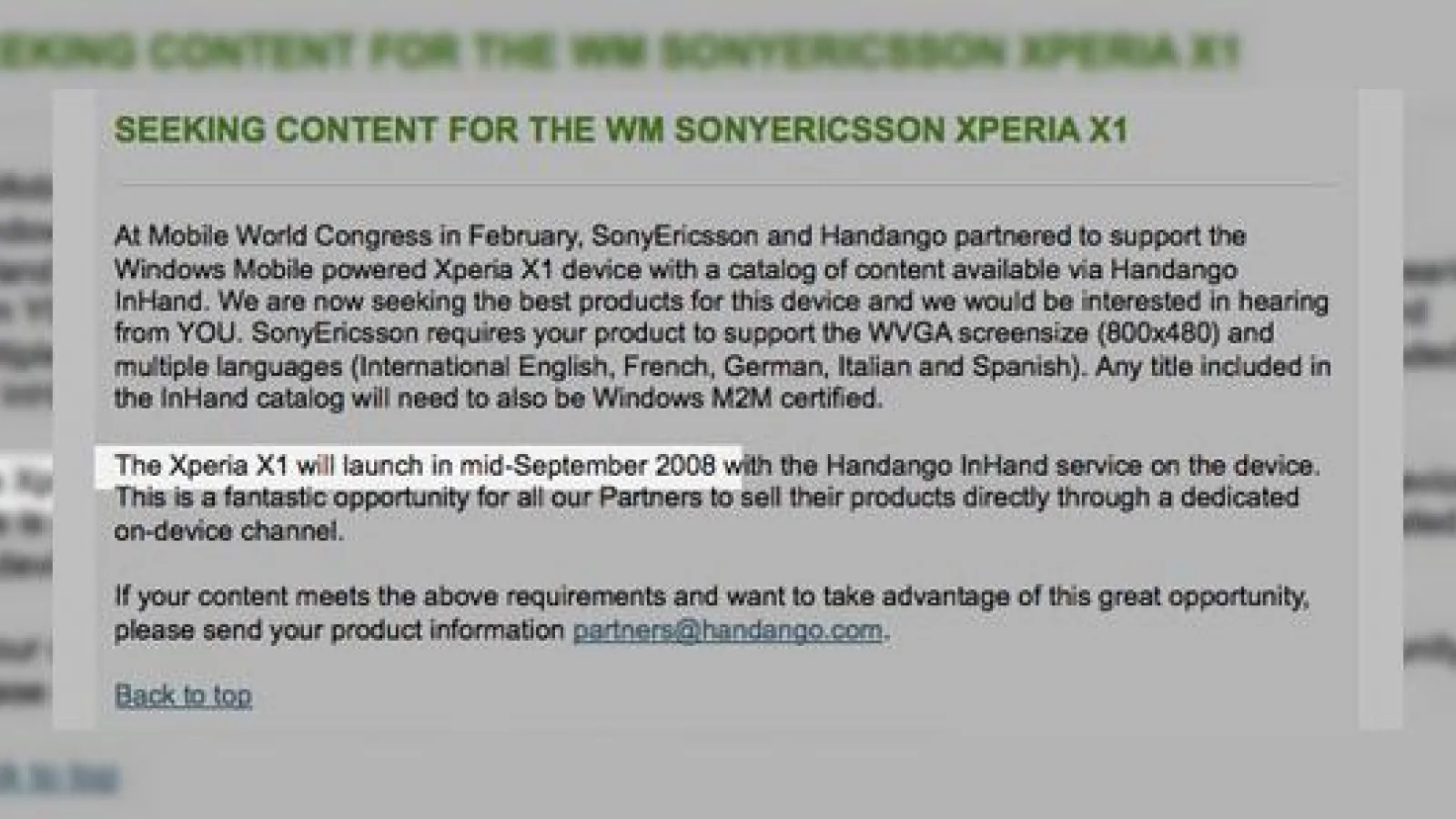 Sony Ericsson XPERIA X1 se lanseaza in septembrie!