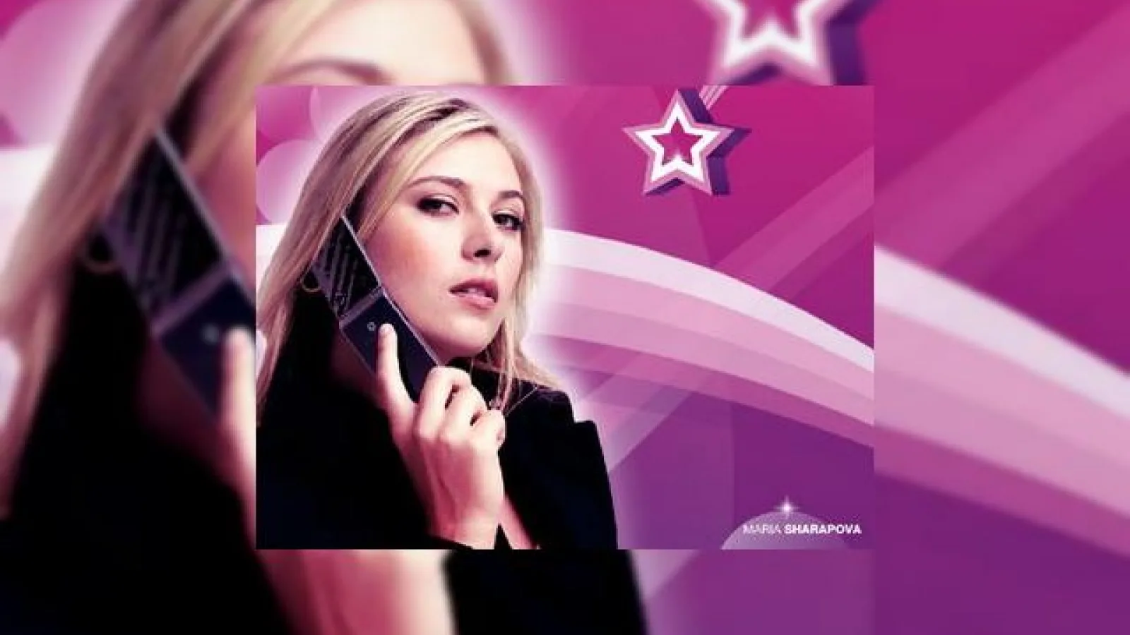Maria Sharapova promoveaza telefonul Sony Ericsson Z555i in wallpaper-uri