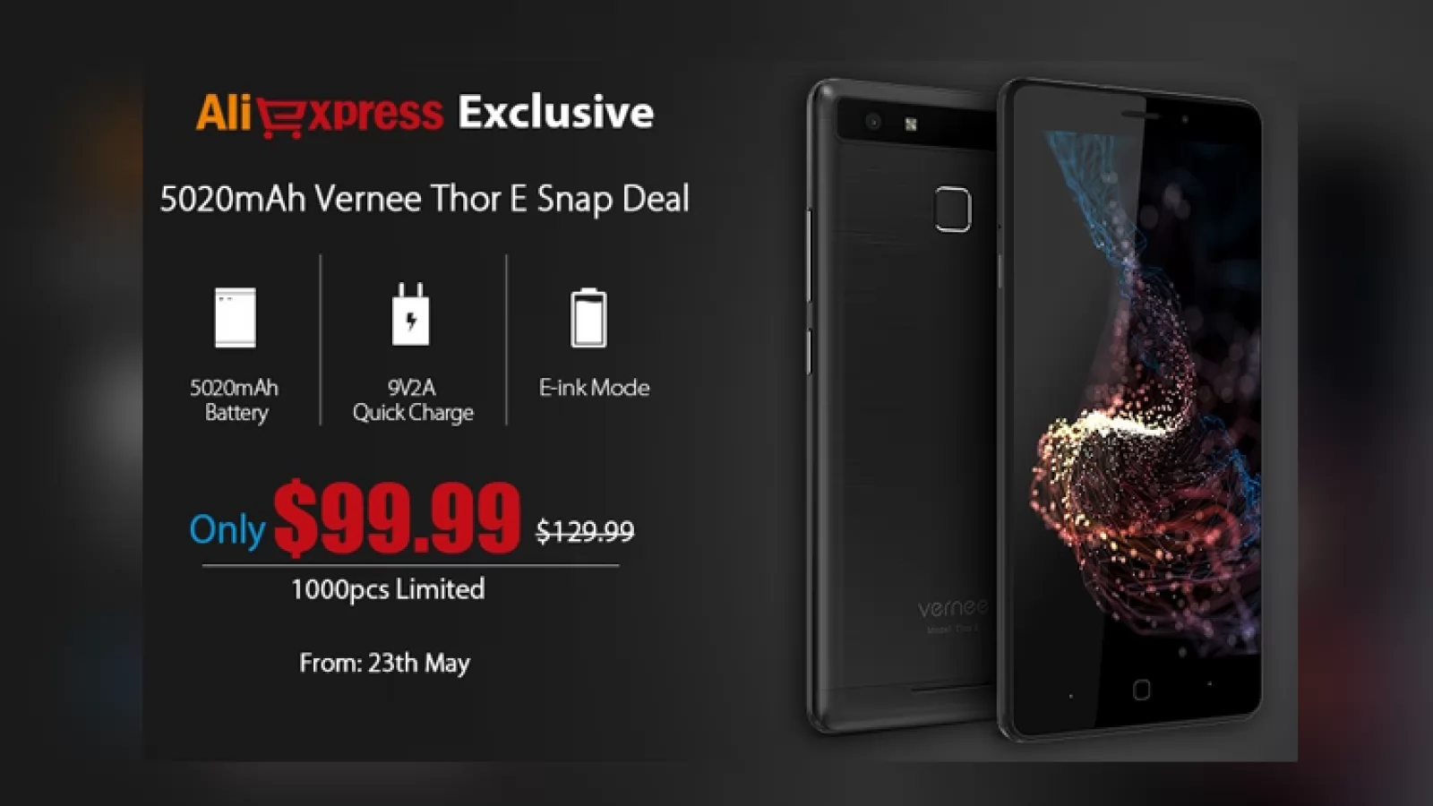 Aliexpress și Vernee demarează campania Big Sale: 1000 unități Vernee Thor E vor fi puse în vânzare la prețul de doar 99.99 dolari!