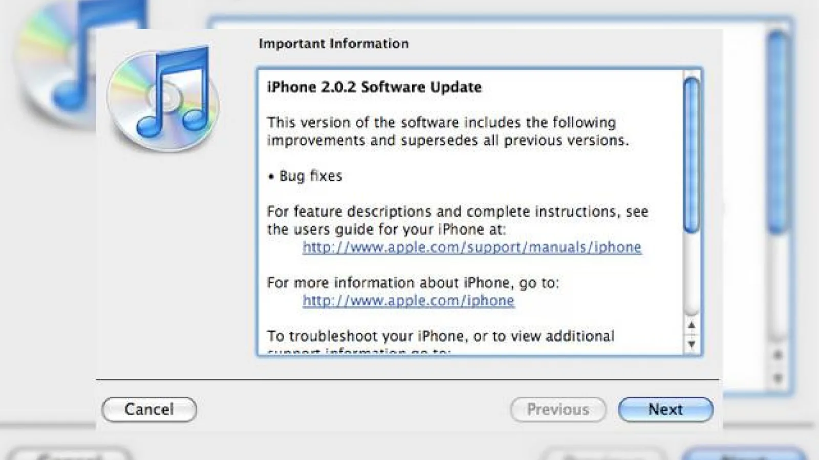 Apple lanseaza iPhone OS 2.0.2 prin iTunes