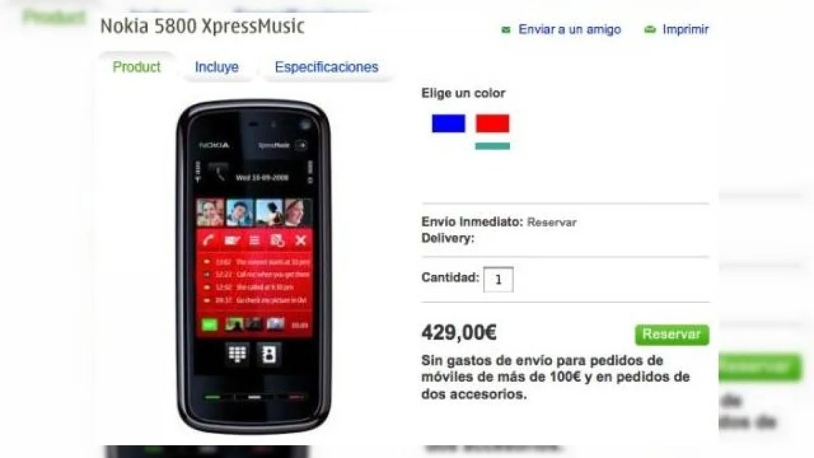 Pretul lui Nokia 5800 XpressMusic creste cu 150 de euro in Spania