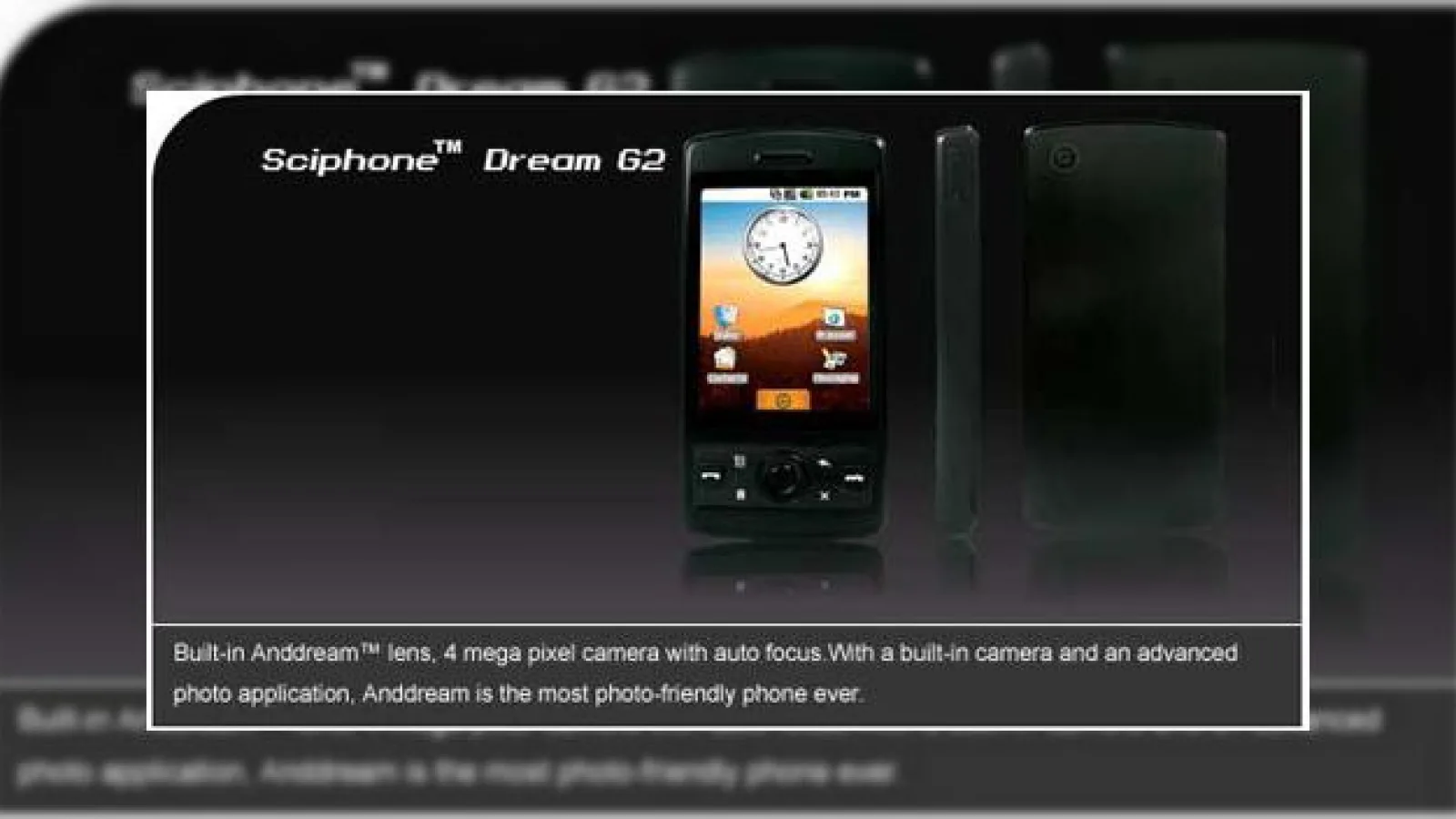 Cel de-al doilea telefon Google Android este un cameraphone?