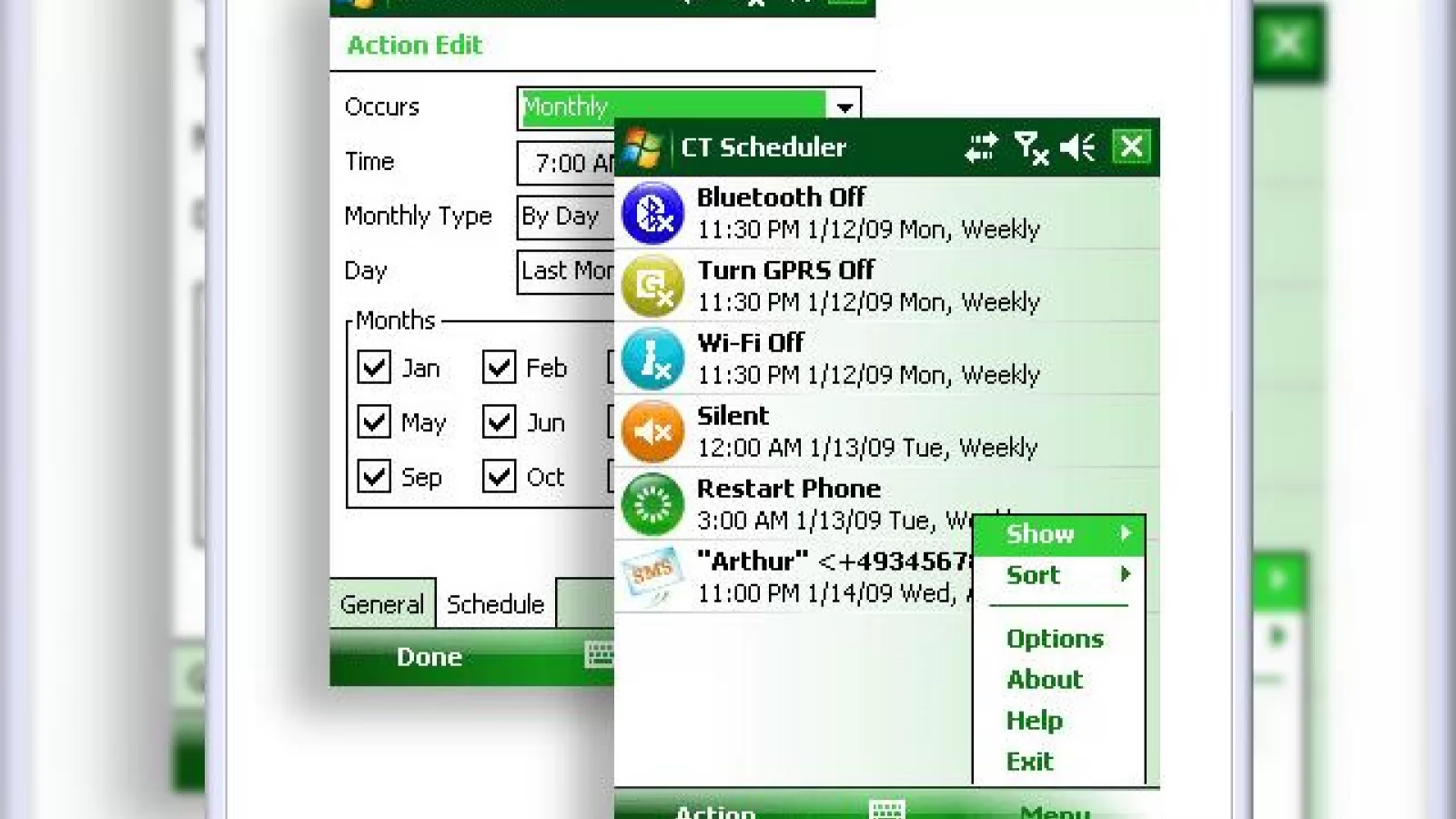 CT Scheduler, o aplicatie Windows Mobile pentru planificarea activitatilor utilizatorului