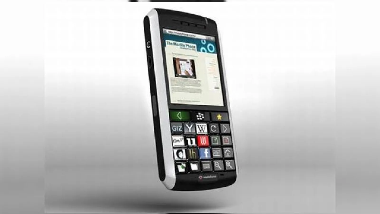 Telefonul concept Mozilla, un BlackBerry cu taste OLED