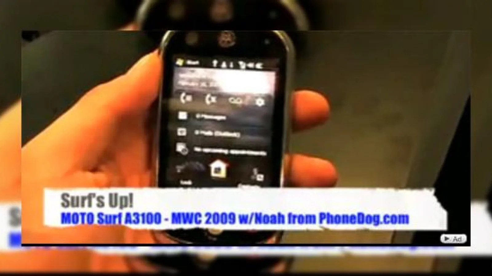 Motorola Surf A3100, telefon cu touchscreen in actiune la MWC 2009 (Video)