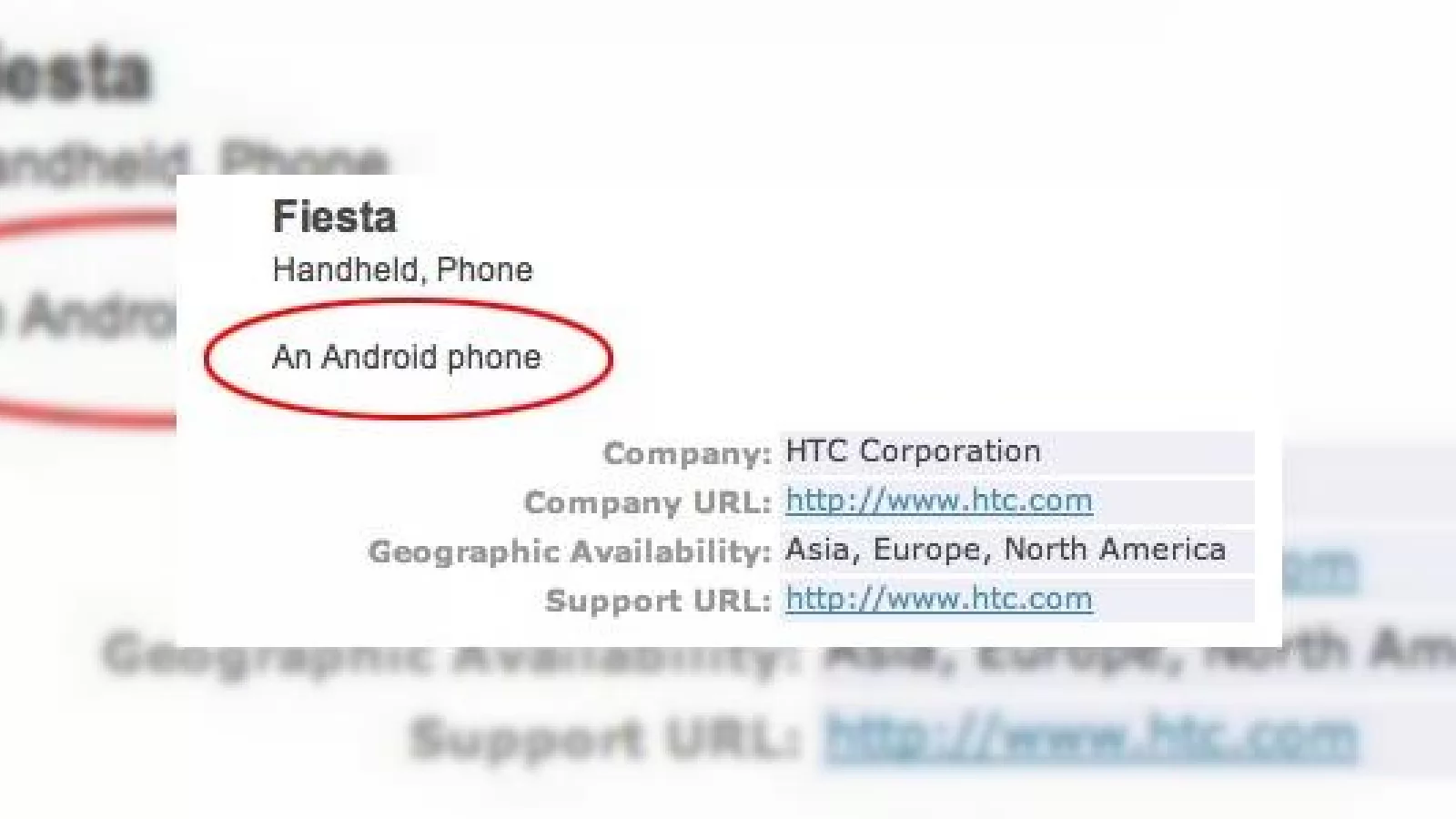 HTC Fiesta, urmatorul telefon Android?