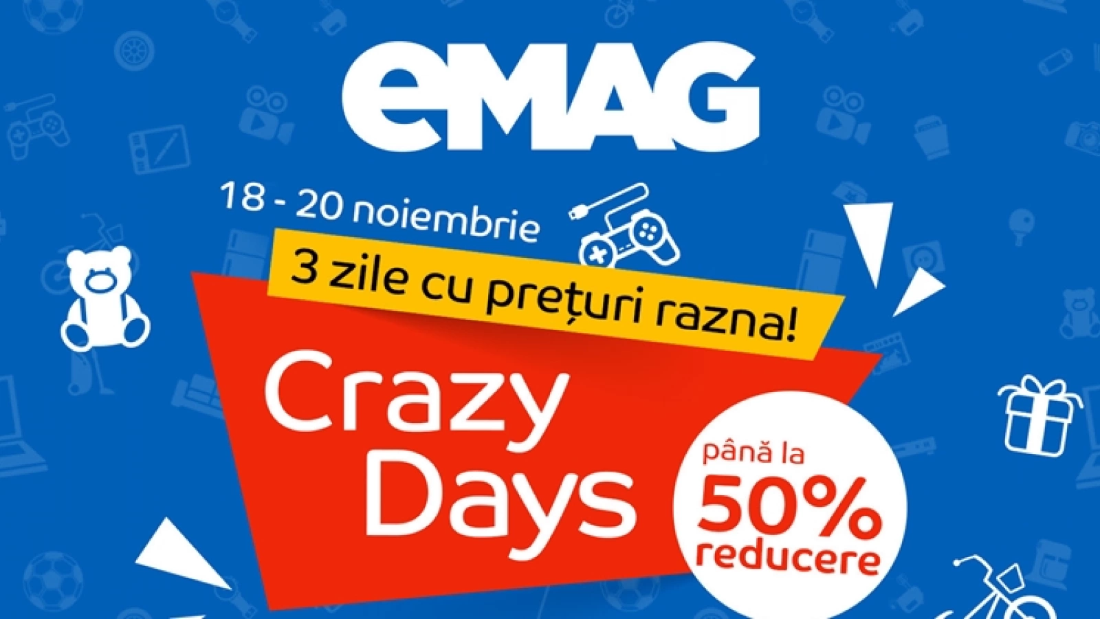 eMAG continuă reducerile încă 3 zile odată cu startul campaniei Crazy Days; încă mai găsim oferte atractive