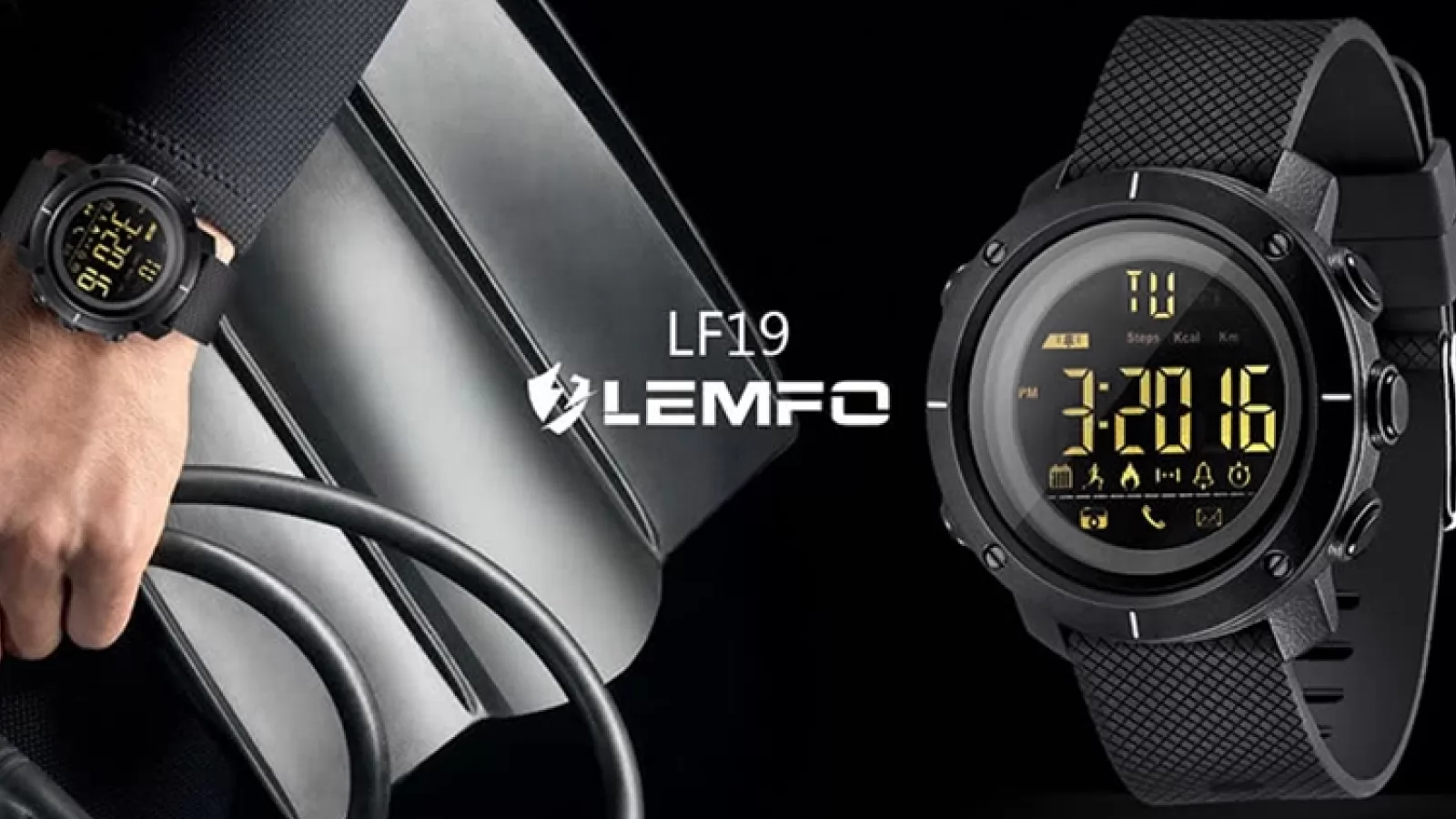 Smartwatch-ul LEMFO LF19 aduce certificare 5ATM și o baterie cu autonomie spectaculoasă; costă numai 14.99 dolari la TomTop