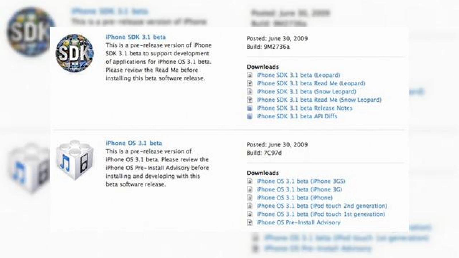 iPhone OS 3.1 beta, disponibil acum pentru developeri
