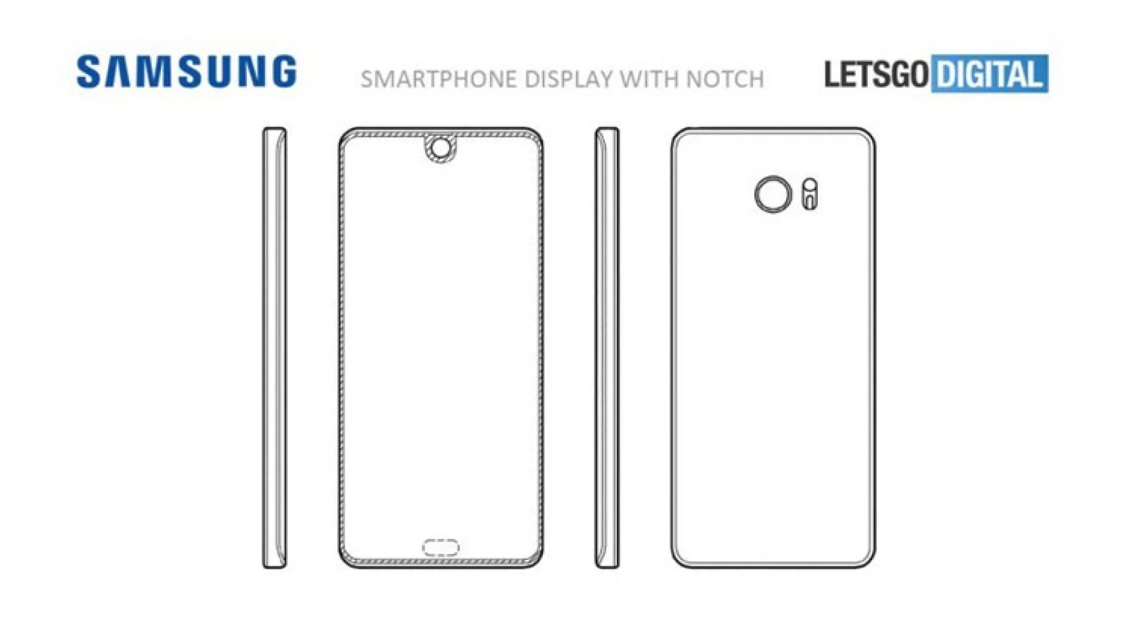 Samsung caută alternativa perfectă la "bretonul" lui iPhone X; Un brevet indică decupaje direct în display pentru senzori, cameră, difuzor