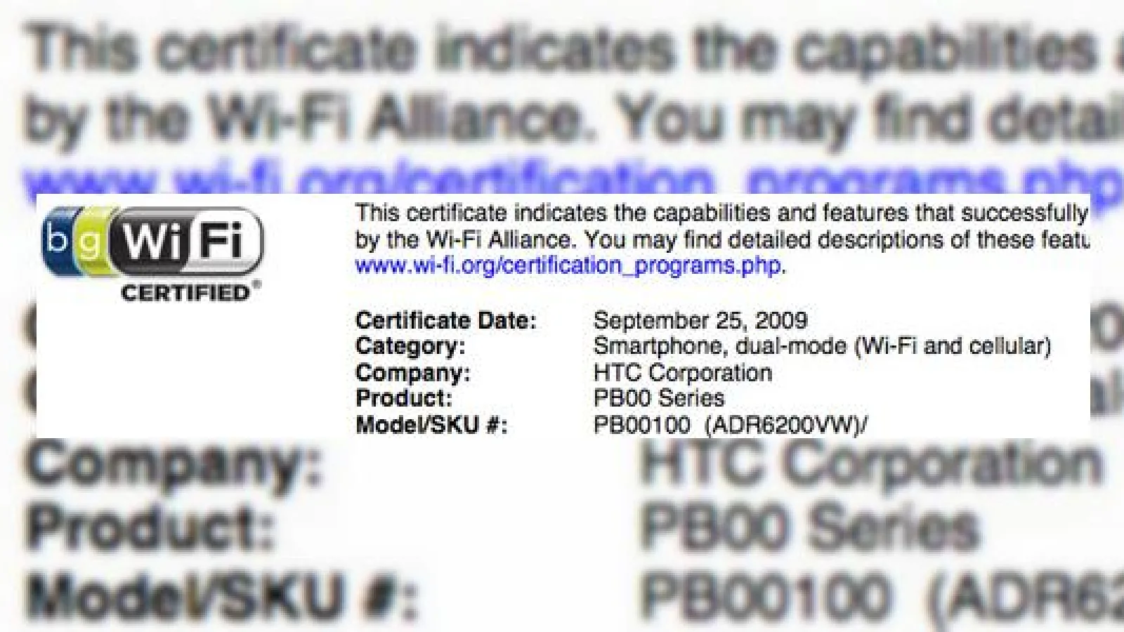 HTC Desire, telefon Android aprobat de FCC si Wi-Fi Alliance