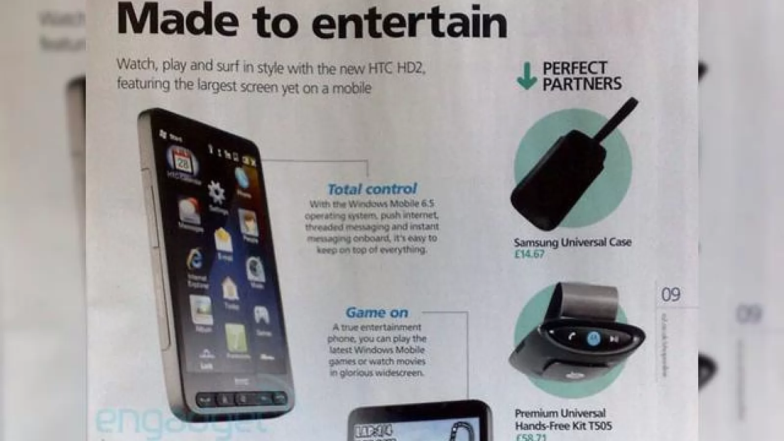 HTC HD2 isi face aparitia oficial in catalogul O2 UK