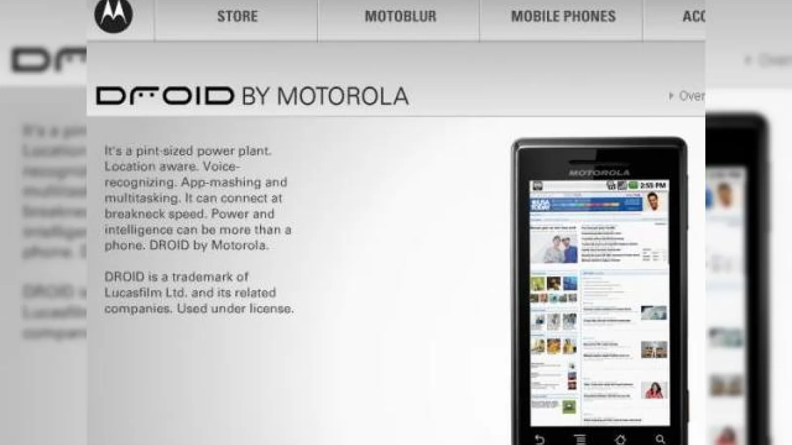 Motorola Verizon Droid isi prezinta specificatiile cu o saptamana inainte de lansare