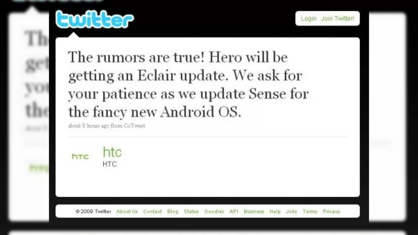 HTC Hero va rula Android 2.0; promisiune oficiala!