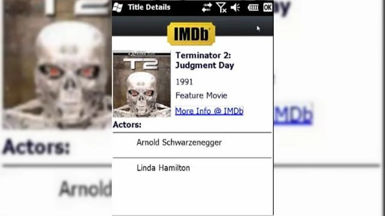 IMDB Mobile 0.1, aplicatie IMDB pentru telefoanele Windows Mobile